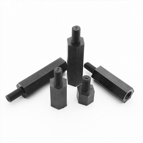 25/50pc M2M2.5M3M4 Black Plastic Nylon Hex Column Standoff Spacer Phillips Screw - Picture 8 of 11