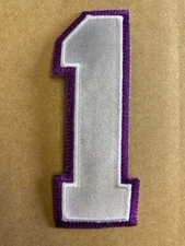 Number 1 Embroidered Iron on Patch various colors