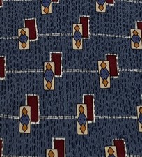 Perry Ellis Men's Tie Blue Multicolor Geometric 100% Silk Made in USA