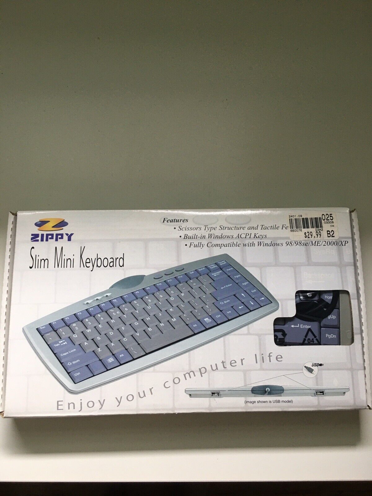 Zippy Slim Mini Keyboard WK610, USB Wired