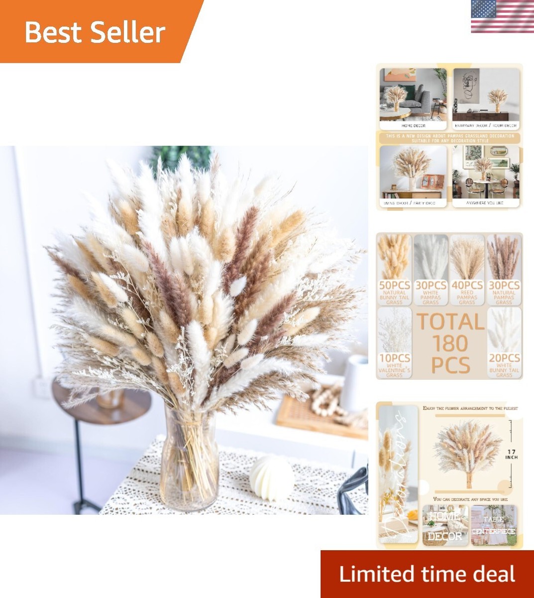 Bouquet De Fleurs De Plumes Séchées à L'herbe De Pampa, Plantes Pour La Maison Decoration De Mariage