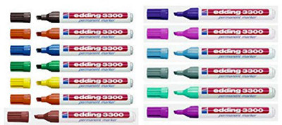Edding 3300 Permanentmarker Keilspitze 1-5 mm 13 Farben wählbar Permanent Marker