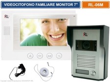 KIT VIDEOCITOFONO CON MONITOR A COLORI 7" ELETTROSERRATURA E APERTURA CANCELLO