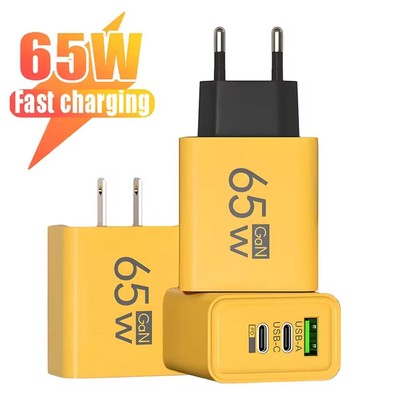 65W GaN Fast Charging USB Type C Charger PD3.0 Quick Charge Wall Phone Adapter