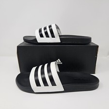 Unisex Adidas Adilette Comfort Slides 'White Black' / GZ5893 / 13 Men's - 14 Wmn