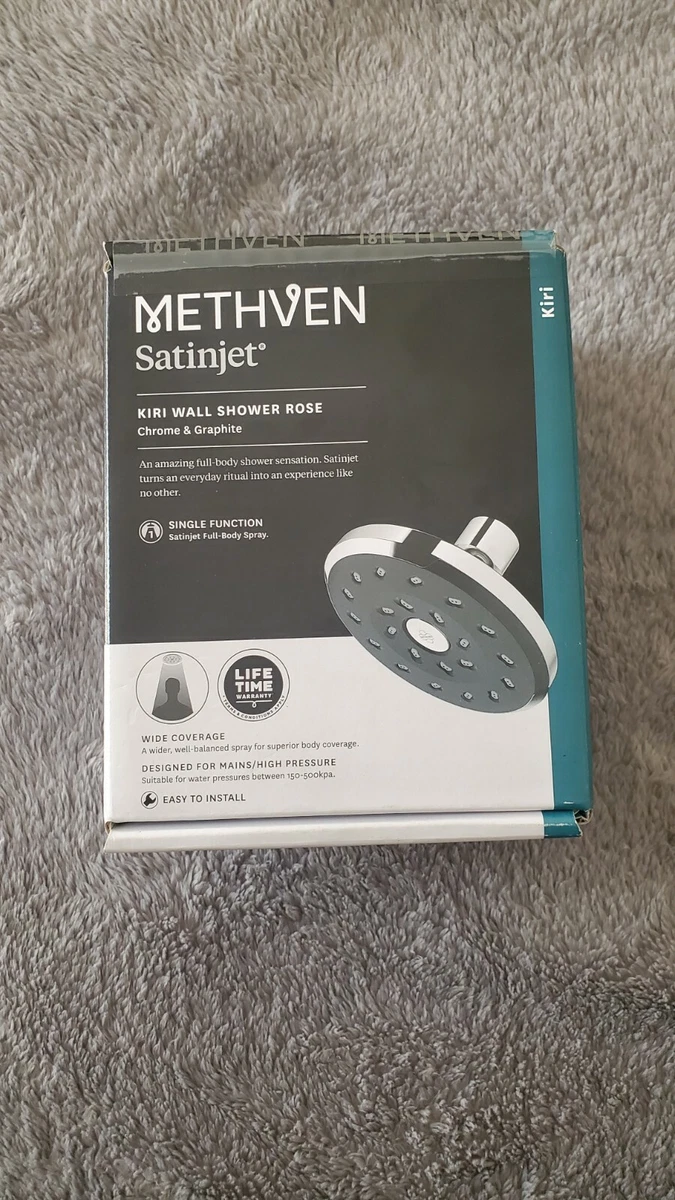 Methven WELS 4 Star 7.5L/min Chrome Kiri Graphite Wall Shower Rose. RRP $192.