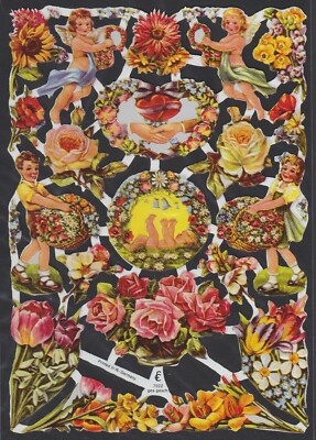 glanzbilder bogen   EF 7022 Blumen 