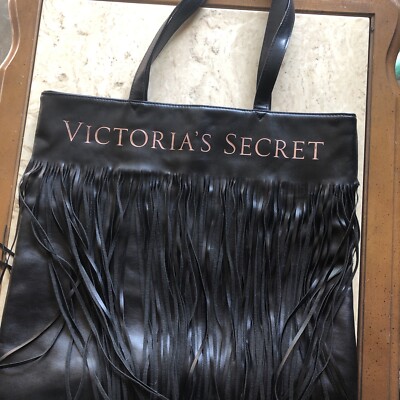 Victorias Secret Limited Black Faux Leather Flirty Fringe  display picture 2