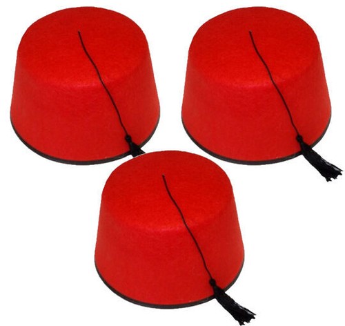 Adult Red Fez Tarboosh Hat Tommy Cooper Turkish Fancy Dress Up Costume 521 - Picture 26 of 36