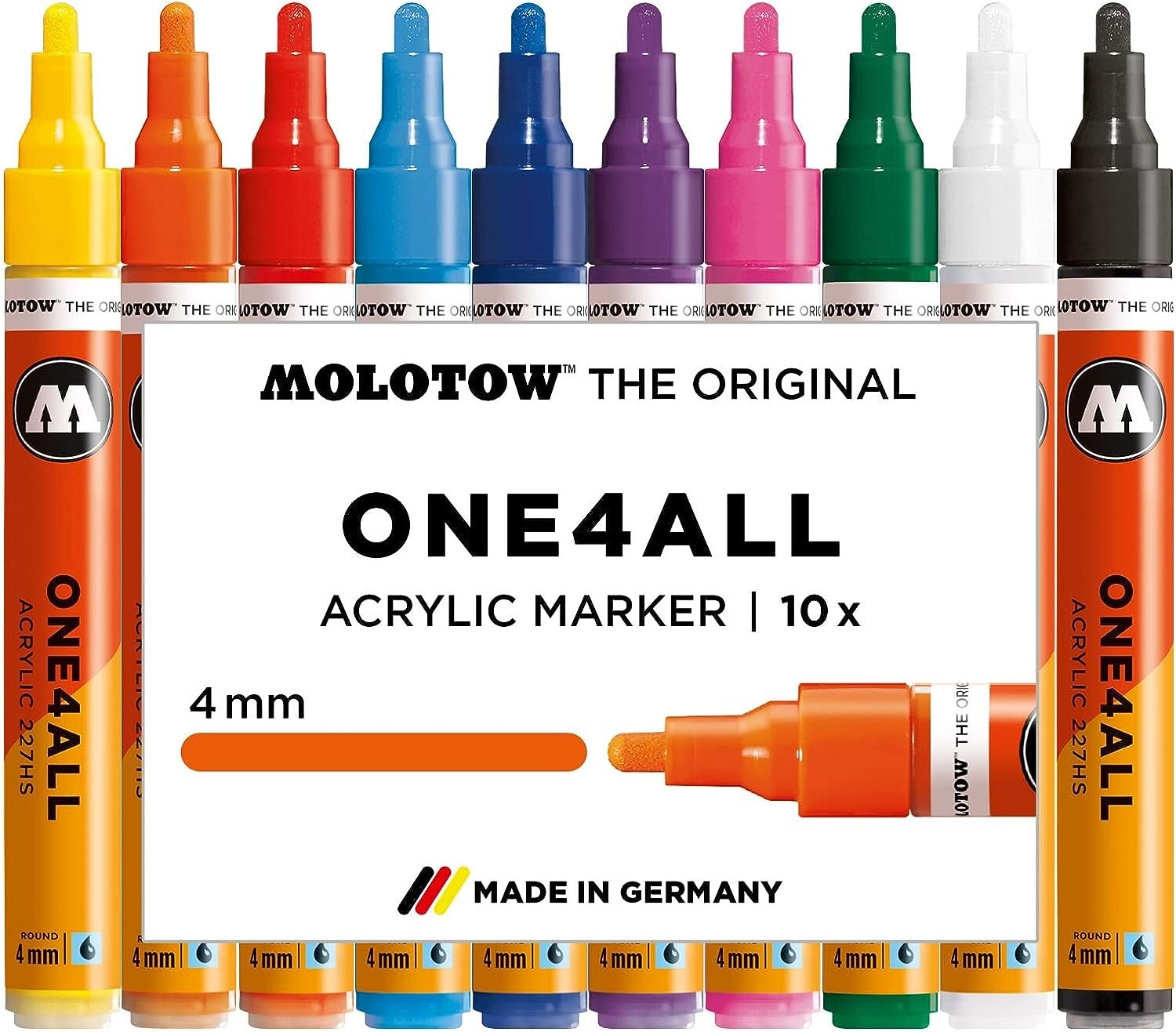 MOLOTOW ONE4ALL Acrylic Paint Marker Set, 10 Basic Colors #1