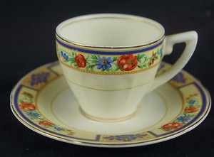 Vintage marked porcelain cup saucer, English Grindley Old China [Y7-W6-A8]