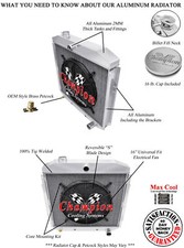 Rn Champion 4 Row Radiator Chevy Conversion 16 Fan For 1953 - 1956 Ford Truck