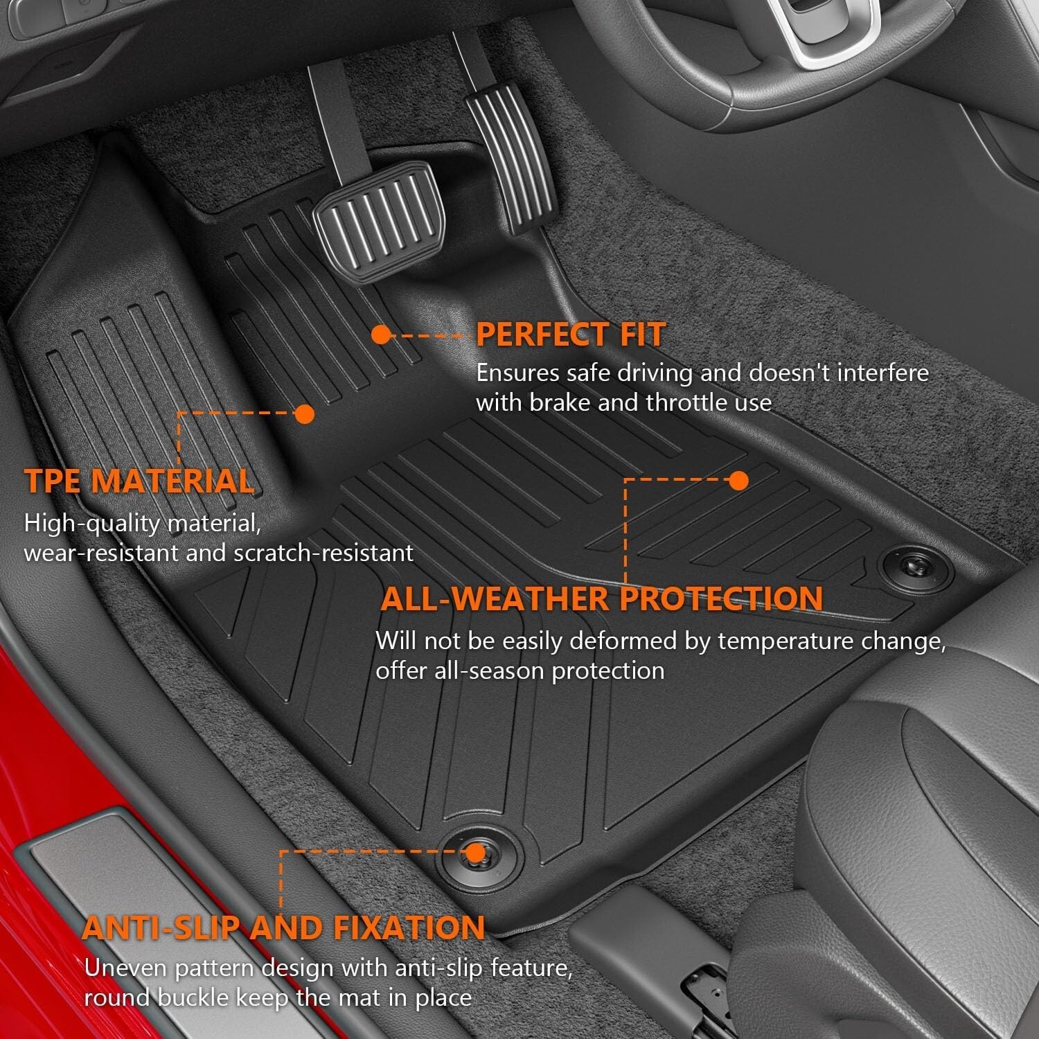 For 2022-2025 Acura MDX Floor Mats Cargo Mat Trunk Cargo Liner Backrest Mats