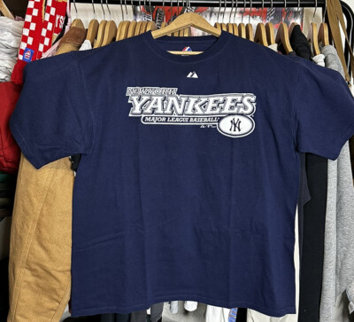 A1 Vintage Majestic New York Yankees Shirt Adult XL Blue Mens