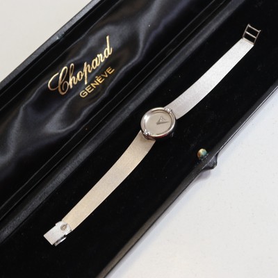 elegante Chopard Lady Brillant Damenuhr 750 Weißgold, Handaufzug, Box,  44,8 g