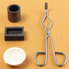 16OZ Gold Graphite Crucible Cup  Tongs  Melting Bowl  Ingot Mold Casting