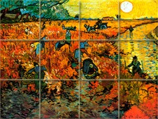 Vineyard Vincent van Gogh Mural Ceramic Backsplash Tile 898