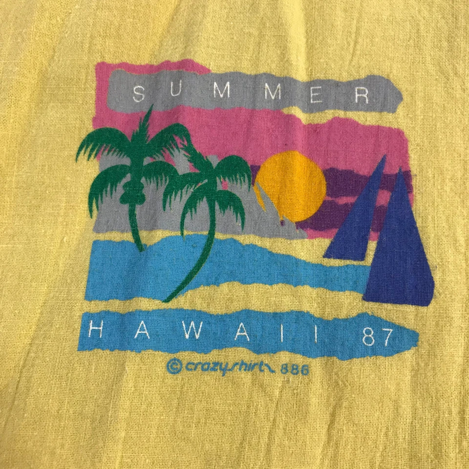 复古疯狂衬衫夏威夷衬衫男式特大号纽扣营地 87S 80S 90S — 第 4/4 张图片