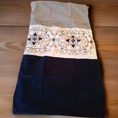 Pair Of Embroidered Pillow Shams Case Chic Home Design Blue Grey Floral Bedroom 