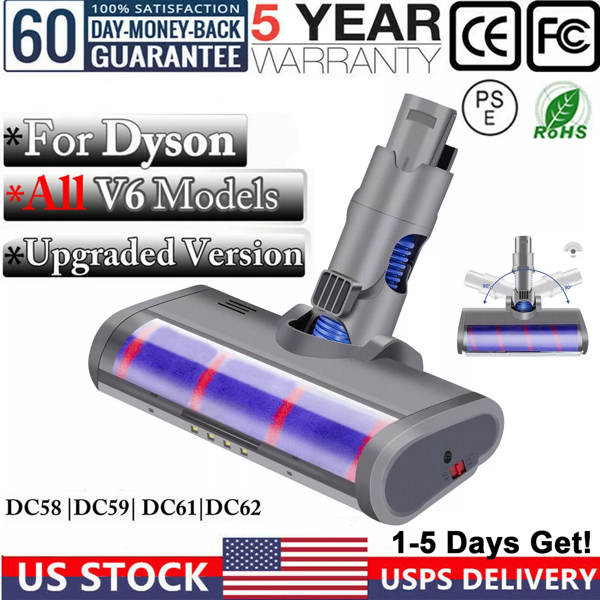 NEW Motorized Floor Head Brush For Dyson DC45 DC58 V6 DC62 DC61 Vacuum  Cleaner