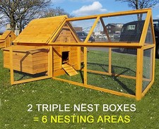 LARGE CHICKEN COOP RUN HEN HOUSE POULTRY NEST BOX COOPS RABBIT HUTCH