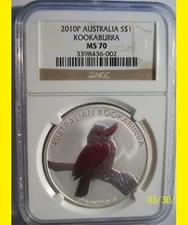 2010  Australia Kookaburra RARE low pop perfect NGC MS 70 RARE low POP