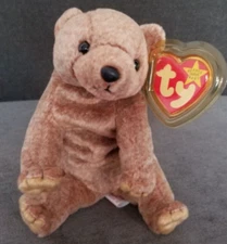1999 Pecan REALISTIC HIBERNATING BEANIE BEAR  Babies  ZOO ANIMAL 