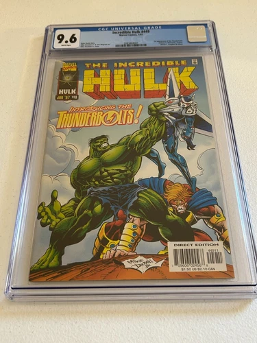 INCREDIBLE HULK 449- 1ST APP THUNDERBOLTS CGC 9.6- 1997 MARVEL