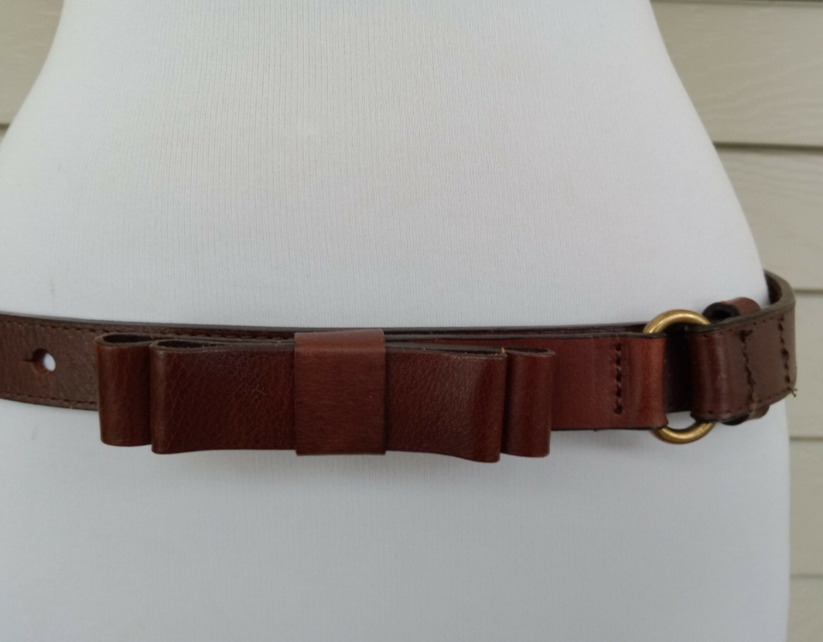 Ann Taylor Loft Womens Lovely Brown Leather Belt with Bow S  display picture 1