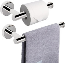 Bath Toilet Paper Holder Hand Towel Holder, 2 Pieces Bathroom Hardware Set- Pre