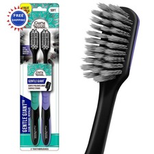 Spazzolino da denti a carbone gigante delicato - 2 pezzi GuruNanda doppia azione filo interdentale spirale