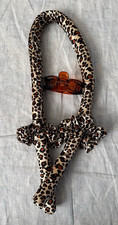 Leopard Animal Print Fabric Bow Hair Clip Covered Brown Claw Clip Women/Teens