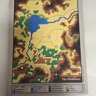 TSR Science Fiction Role Playing Game Wilderness Map Action Table 1986