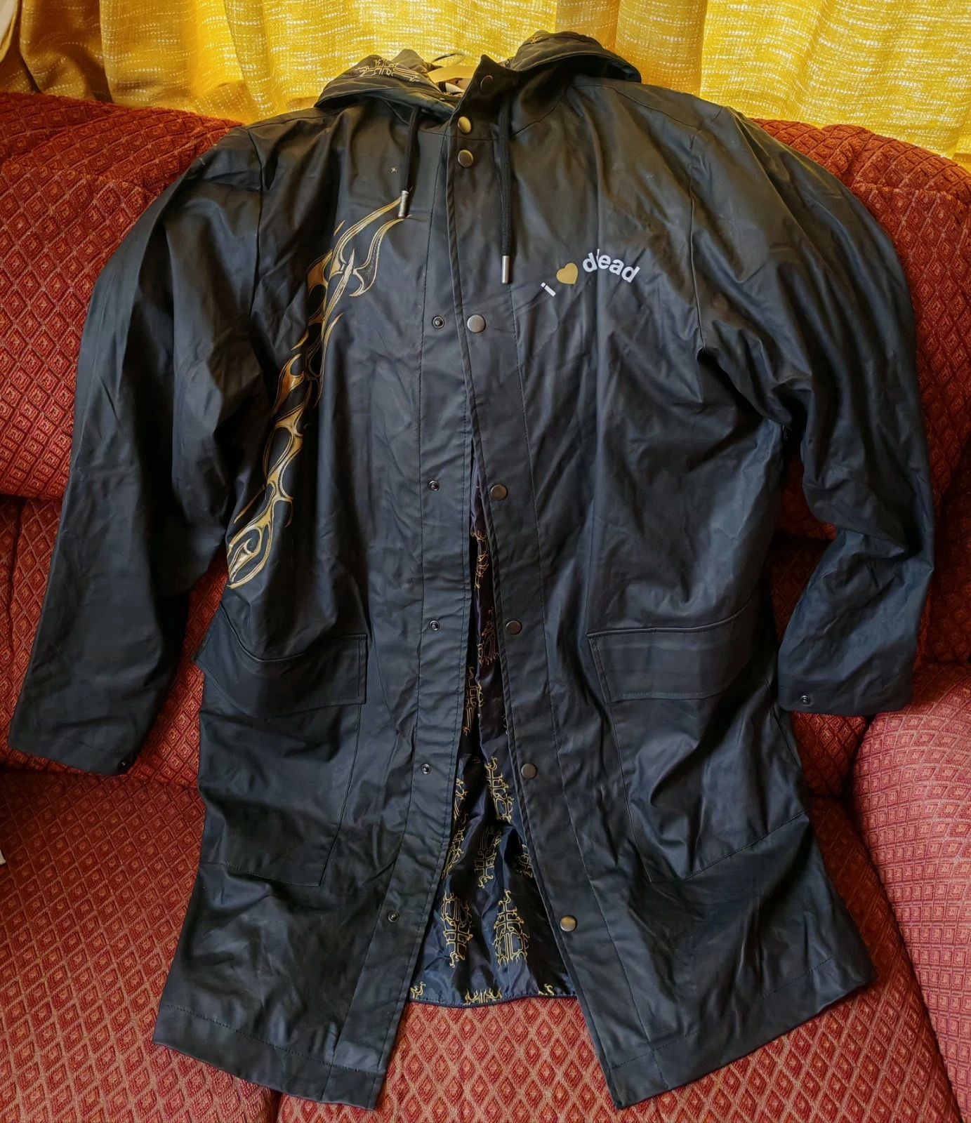 Drop Dead Official Merch Long Rain Coat Size Medium New