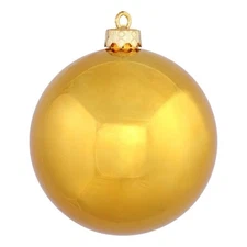 Vickerman 3" Plastic Ball Ornaments in Shiny Antique Gold (Set of 12)