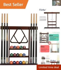 Elegant Wall Mount Billiard Cue Rack - Solid Hardwood Mahogany Finish