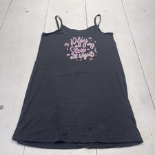 Play All Day Sleep All Night Sleepshirt Nightgown Womens 1X Black Plus Size