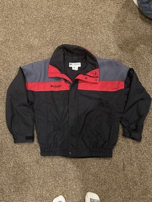 Vintage Columbia Bugaboo Jacket Mens M Black Red Gray 90s Outdoor Ski Coat