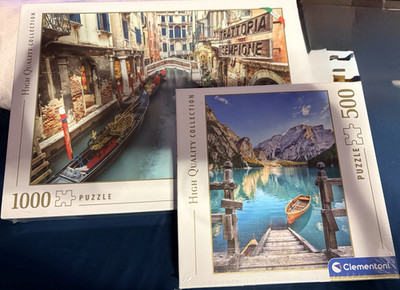 2 Clementoni High Quality Puzzles Braies Lake 500 & Venice Canal 1000 NEW