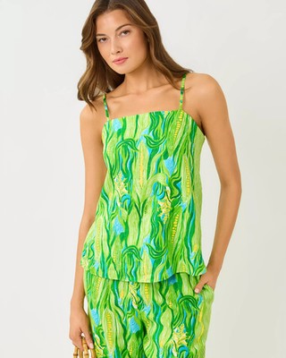 NWT Lilly Pulitzer Jesslyn Top Turquoise Tide Sweet Corn Engineered Set , Sizes