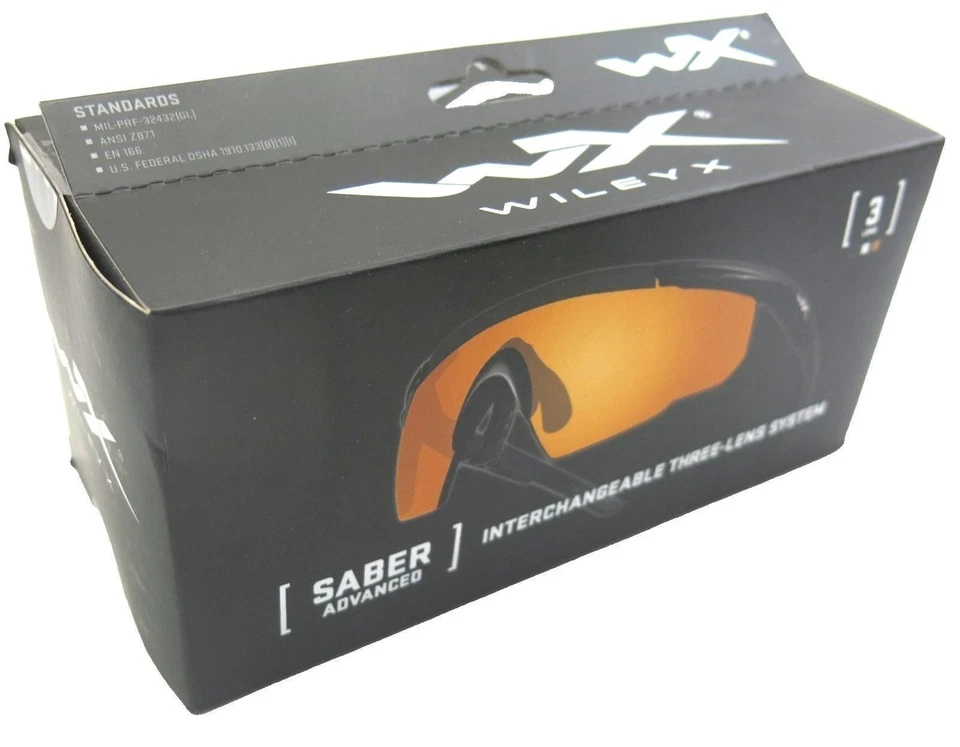 Nuevo sistema intercambiable de tres lentes con marco negro mate avanzado Wiley X Saber Foto 2 de 4