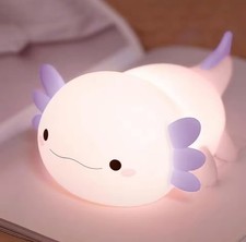 Night Light for Kids,Cute Purple Axolotl Lamp ,LED Soft Silicone Novelty Animal