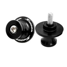 Black CNC Motorcycle Swingarm Spools - M8x1.5 Aluminum Rear Stand Bobbins
