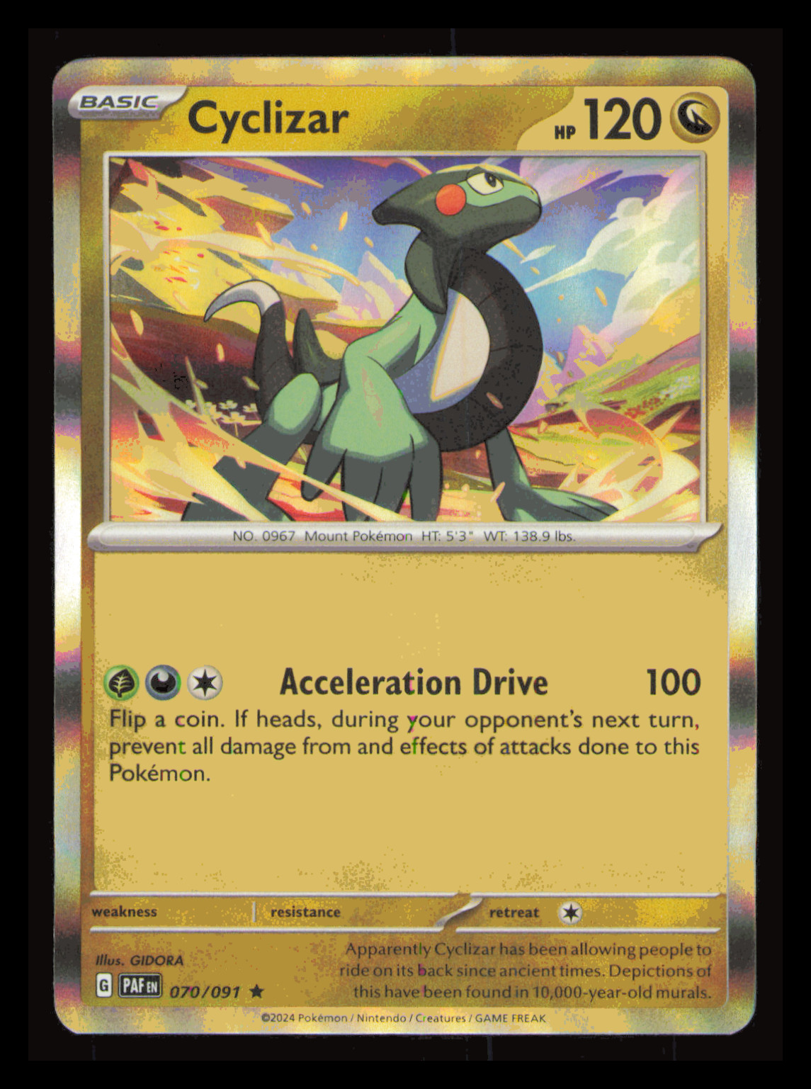 Cyclizar - 070/091 - Pokemon TCG Paldean Fates (2024) - NM - Holo Rare