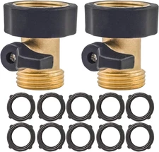 Hourleey Garden Hose Shut off Valve, 2 Pack Heavy Duty 3/4 Inch Solid Garden Hos