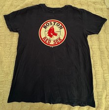 Fanatics Boston Red Sox Cotton T-Shirt. Navy Red. Baseball. Stained. XL
