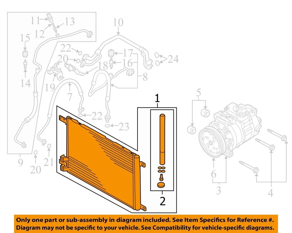 Audi A3 2015-2020 condensador de aire acondicionado 130 k OEM Foto 4 de 4