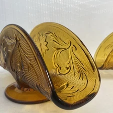 set of 2 Vintage Tiara Indiana Glass Amber Sandwich Napkin Holder