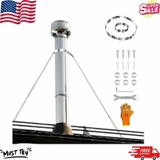 Extended Stainless Steel Chimney Roof Bracket Kit w/ Adjustable Legs