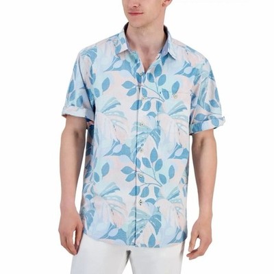 TOMMY BAHAMA Nova Wave Beach Day Blooms Seersucker Short Sleeve Button-Up Shirt